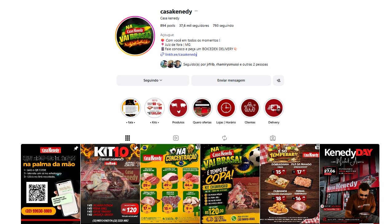 Instagram @casakenedy com 37,6 mil seguidores